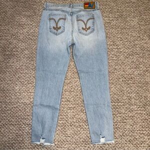 AVIATOR NATION SLIM SURFER MID RISE ANKLE JEANS IN SUPER LIGHT WASH SIZE 26 EUC